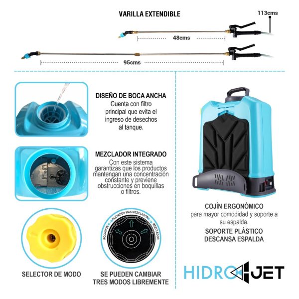 Fumigadora Hidrojet Eléctrica Profesional 16L